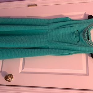 Green beaded neckline dress size 14. Studio one brand. Good condition.
